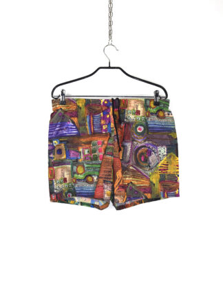 Vintage abstract painting printed shorts