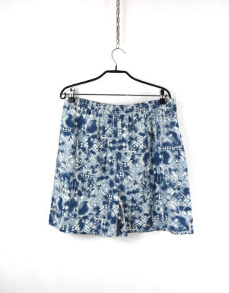 Vintage blue shapes abstract printed shorts