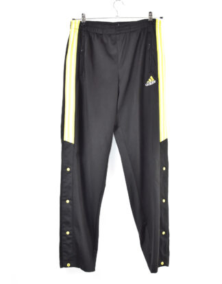 Adidas black and yellow retro sport track pants - L