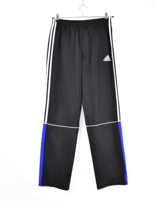 Adidas black white and blue sport track pants - S