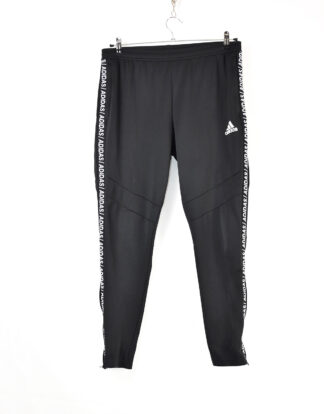 Adidas retro black and white sport track pants - L