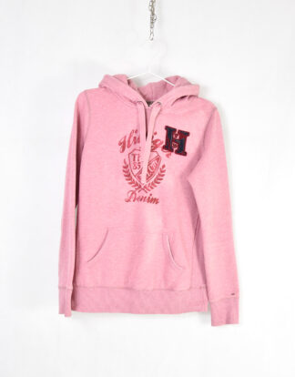 Light pink logo print hooded sweatshirt - L