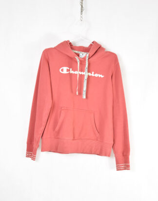 Champion big white logo salmon color hooded sweatshirt - M