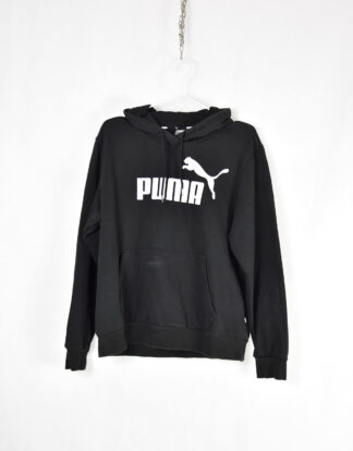 Puma big white logo black hooded sweatshirt - L