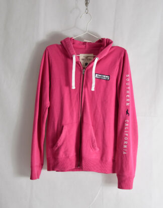 Hollister pink zipped hooded sweatshirt - L