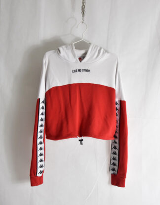 Kappa white and red retro hooded sweatshirt - M