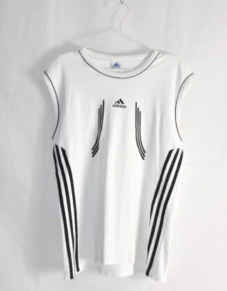 Adidas white with black stripes tank top - XL