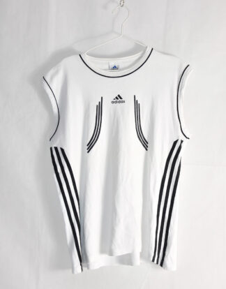 Adidas white with black stripes tank top - XL