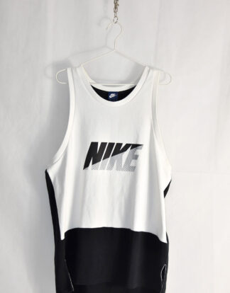 Nike big logo white and black tank top - XL