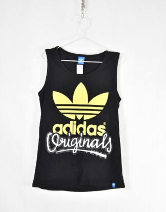 Adidas original big retro logo black tank top - M