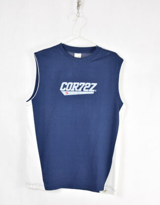 Nike blue and white retro tank top - L