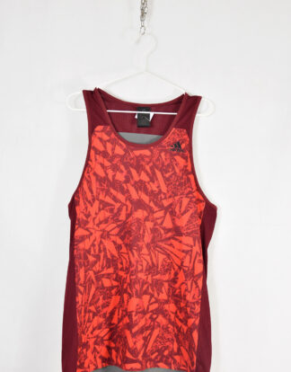 Adidas orange and red abstract print tank top - L