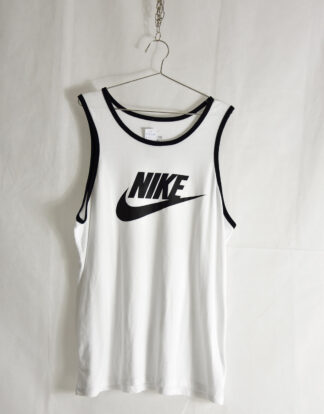 Nike big black logo white tank top - J