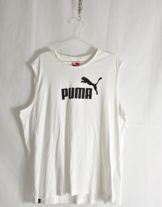 Puma big black logo white tank top - XXL