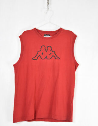 Kappa black big logo red tank top - XL