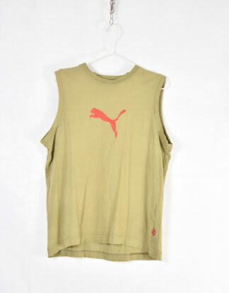Puma red logo mustard color tank top - M