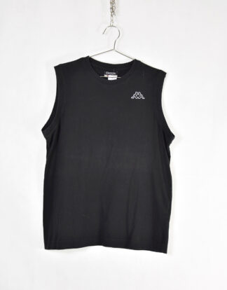 Kappa small logo black tank top - M
