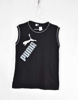 Puma grey logo black tank top - M