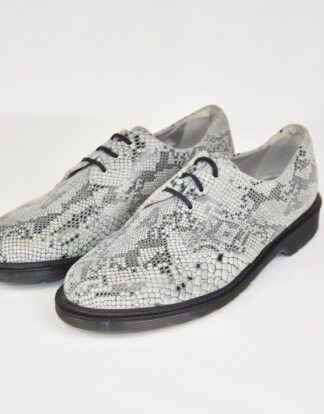 Doc Martens white snake printed leather shoes