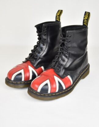 Doc Martens britain flag black leather boots