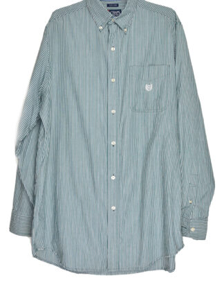 Chaps green vertical lines shirt - L