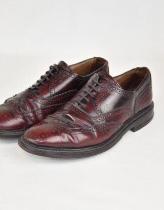 Broguies dark wine red leather oxford shoes